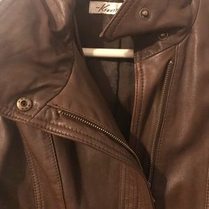 Kenneth Cole genuine brown leather jacket size XS